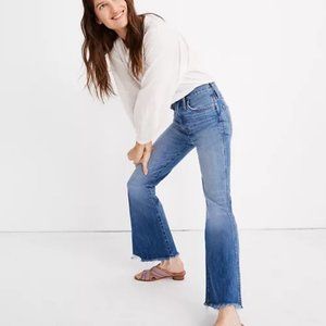 Madewell Tall Rigid flare Raw Hem Jeans 27T NWOT